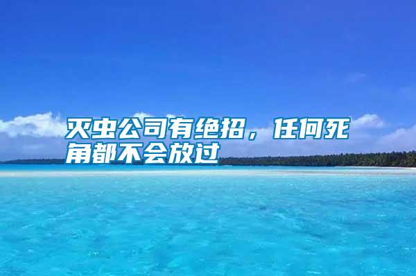 滅蟲公司有絕招，任何死角都不會放過