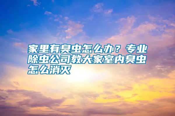 家里有臭蟲怎么辦？專業(yè)除蟲公司教大家室內臭蟲怎么消滅