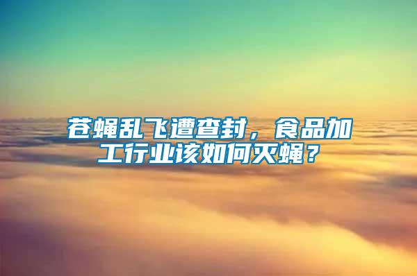 蒼蠅亂飛遭查封，食品加工行業(yè)該如何滅蠅？