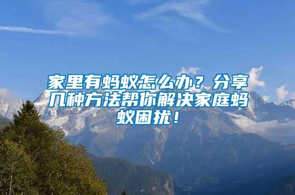 家里有螞蟻怎么辦？分享幾種方法幫你解決家庭螞蟻困擾！