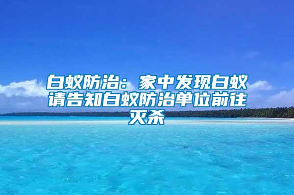 白蟻防治：家中發(fā)現(xiàn)白蟻請(qǐng)告知白蟻防治單位前往滅殺