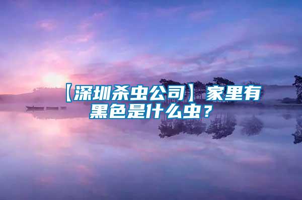 【深圳殺蟲(chóng)公司】家里有黑色是什么蟲(chóng)？