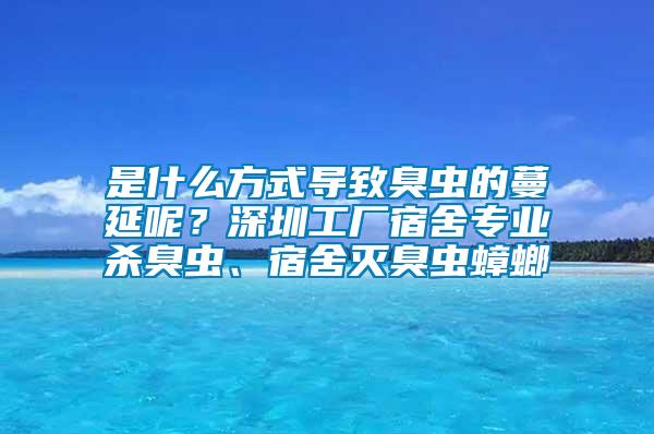 是什么方式導(dǎo)致臭蟲的蔓延呢？深圳工廠宿舍專業(yè)殺臭蟲、宿舍滅臭蟲蟑螂