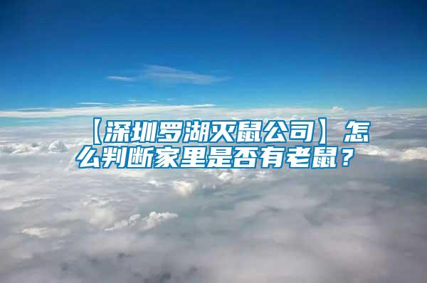 【深圳羅湖滅鼠公司】怎么判斷家里是否有老鼠？