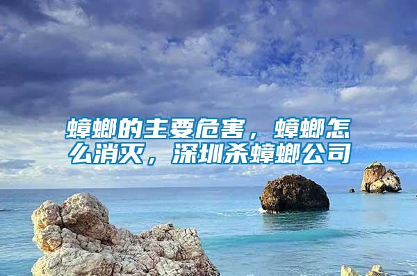 蟑螂的主要危害，蟑螂怎么消滅，深圳殺蟑螂公司