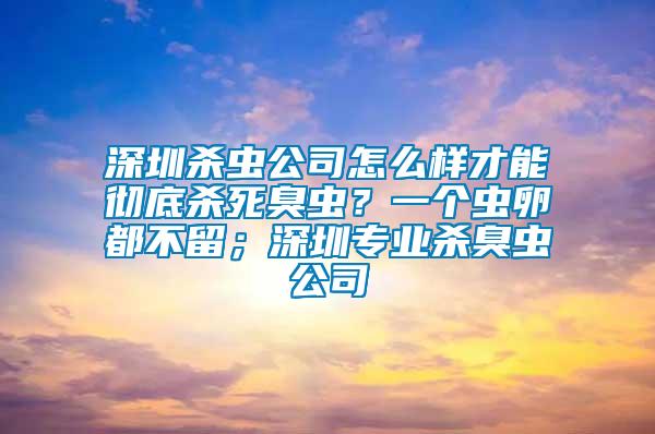 深圳殺蟲公司怎么樣才能徹底殺死臭蟲？一個蟲卵都不留；深圳專業(yè)殺臭蟲公司