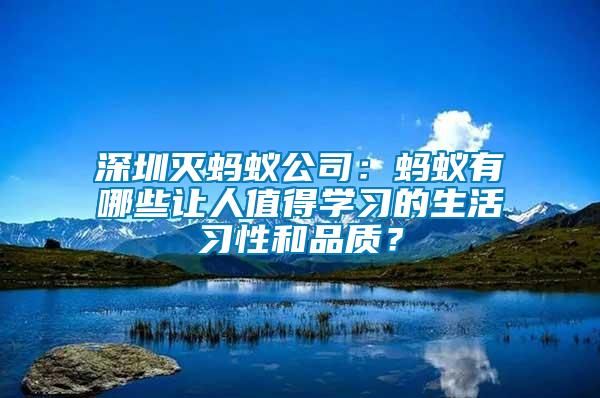 深圳滅螞蟻公司：螞蟻有哪些讓人值得學(xué)習(xí)的生活習(xí)性和品質(zhì)？