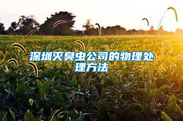 深圳滅臭蟲公司的物理處理方法