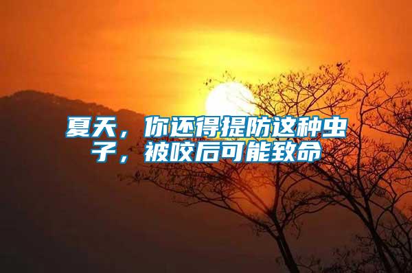 夏天，你還得提防這種蟲子，被咬后可能致命