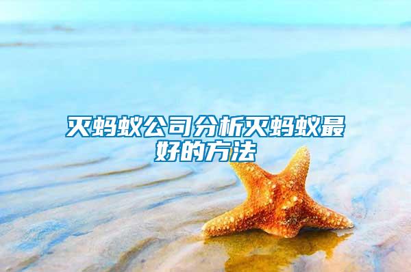 滅螞蟻公司分析滅螞蟻最好的方法