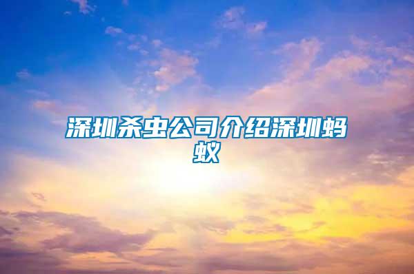 深圳殺蟲公司介紹深圳螞蟻