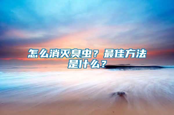 怎么消滅臭蟲？最佳方法是什么？