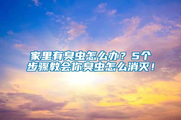 家里有臭蟲怎么辦？5個步驟教會你臭蟲怎么消滅！