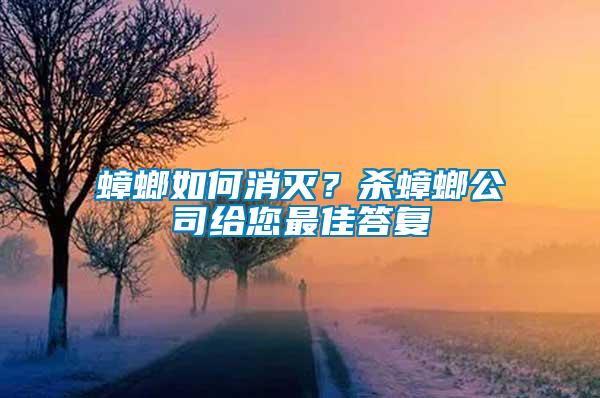 蟑螂如何消滅？殺蟑螂公司給您最佳答復(fù)