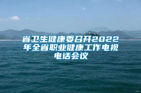 省衛(wèi)生健康委召開2022年全省職業(yè)健康工作電視電話會議