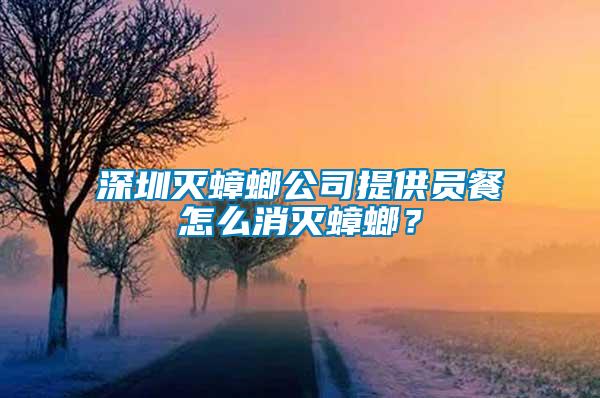 深圳滅蟑螂公司提供員餐怎么消滅蟑螂？