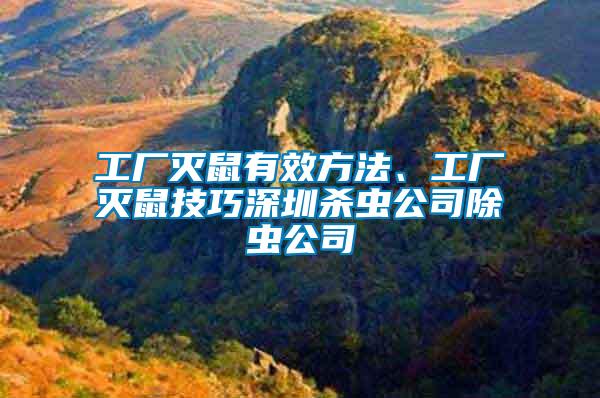 工廠滅鼠有效方法、工廠滅鼠技巧深圳殺蟲公司除蟲公司