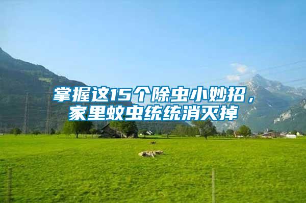 掌握這15個(gè)除蟲小妙招，家里蚊蟲統(tǒng)統(tǒng)消滅掉