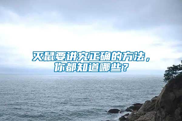 滅鼠要講究正確的方法，你都知道哪些？