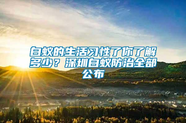 白蟻的生活習(xí)性了你了解多少？深圳白蟻防治全部公布