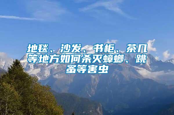 地毯、沙發(fā)、書柜、茶幾等地方如何殺滅蟑螂、跳蚤等害蟲