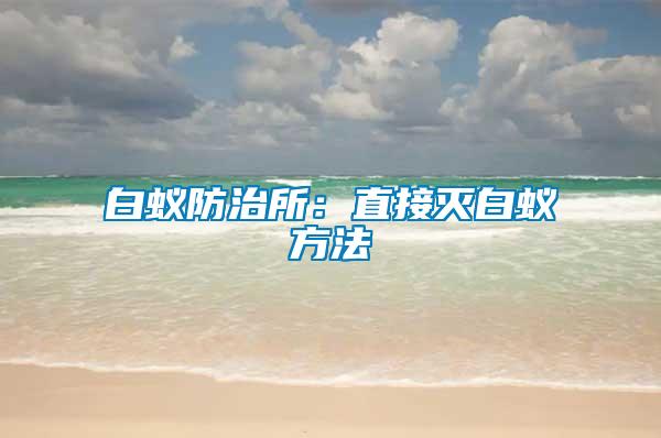 白蟻防治所：直接滅白蟻方法