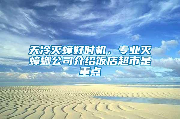 天冷滅蟑好時機(jī)，專業(yè)滅蟑螂公司介紹飯店超市是重點(diǎn)