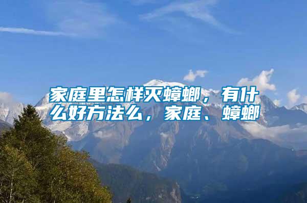 家庭里怎樣滅蟑螂，有什么好方法么，家庭、蟑螂