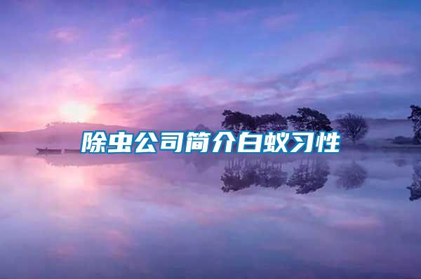 除蟲公司簡(jiǎn)介白蟻習(xí)性