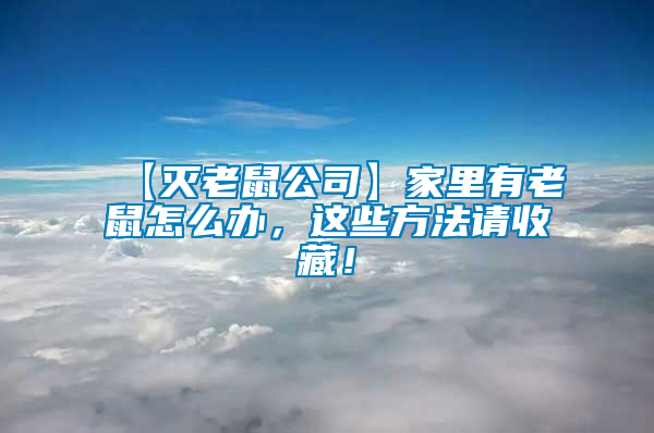 【滅老鼠公司】家里有老鼠怎么辦，這些方法請(qǐng)收藏！