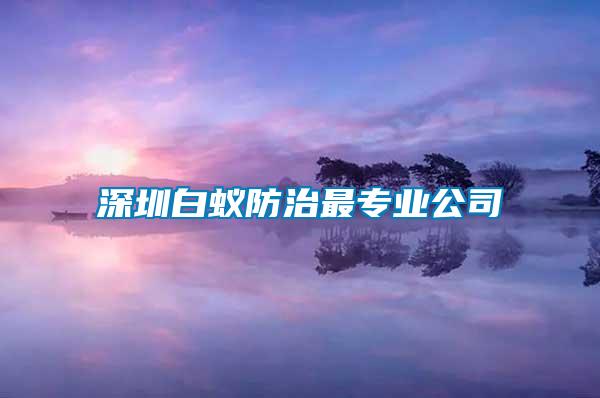 深圳白蟻防治最專業(yè)公司