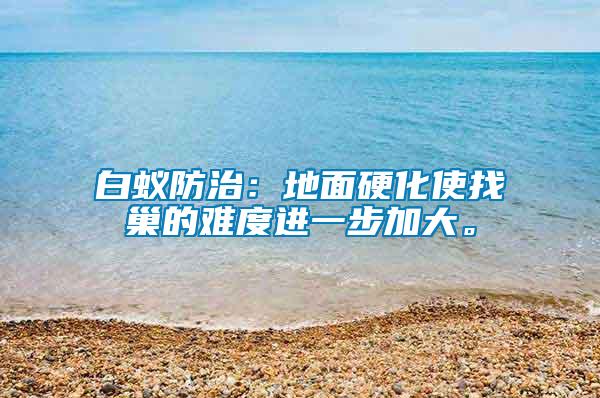 白蟻防治：地面硬化使找巢的難度進(jìn)一步加大。