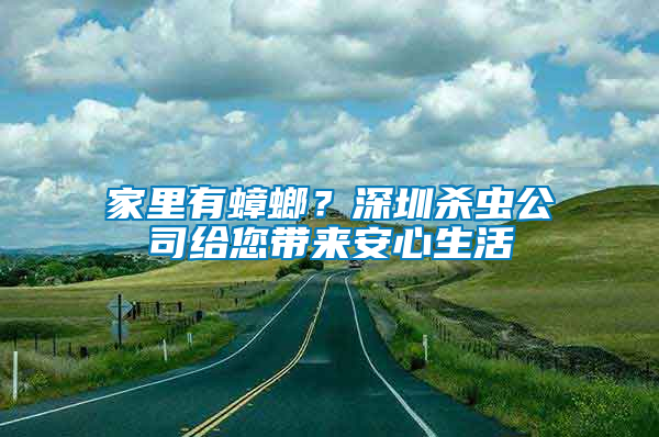 家里有蟑螂？深圳殺蟲公司給您帶來安心生活