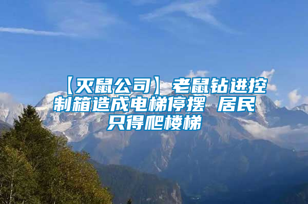 【滅鼠公司】老鼠鉆進(jìn)控制箱造成電梯停擺 居民只得爬樓梯