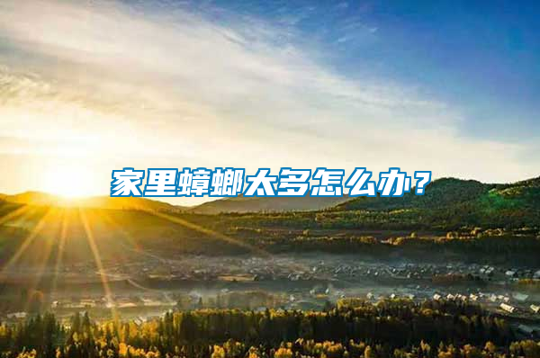 家里蟑螂太多怎么辦？