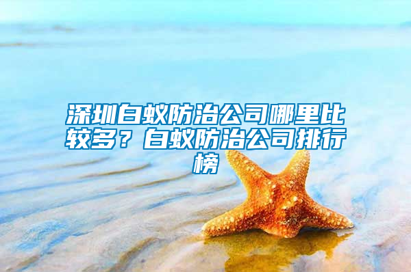 深圳白蟻防治公司哪里比較多？白蟻防治公司排行榜