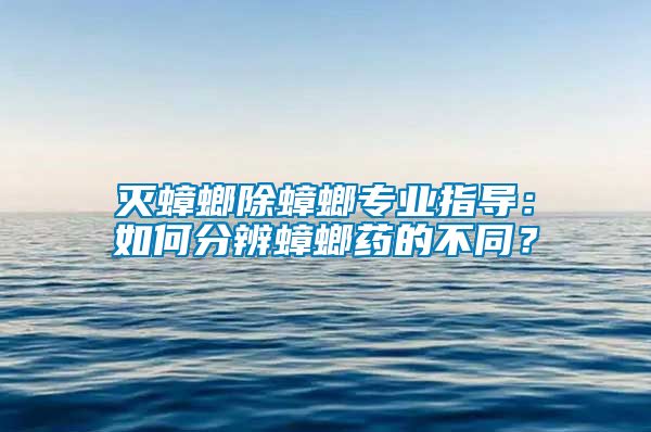 滅蟑螂除蟑螂專業(yè)指導(dǎo)：如何分辨蟑螂藥的不同？